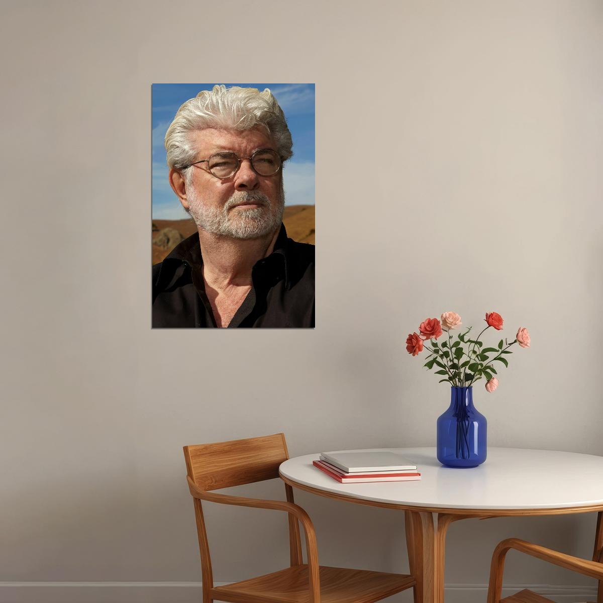 George Lucas Modern Portrait Cinematic Visionary Timeless Filmmaker Legendary Director Wall Art Print