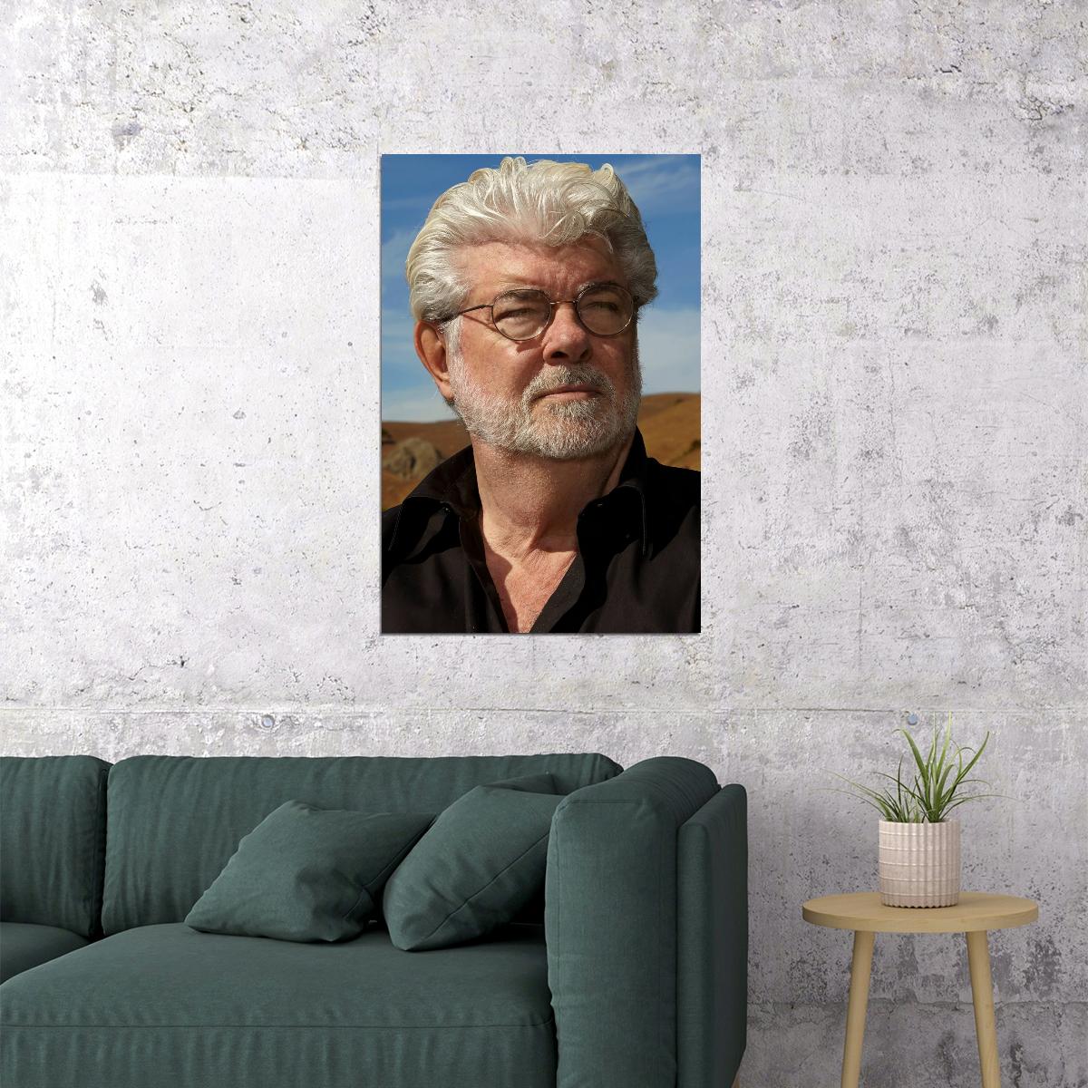 George Lucas Modern Portrait Cinematic Visionary Timeless Filmmaker Legendary Director Wall Art Print