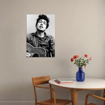 Bob Dylan Black And White Portrait Poster Folk Rock Icon Photo Print