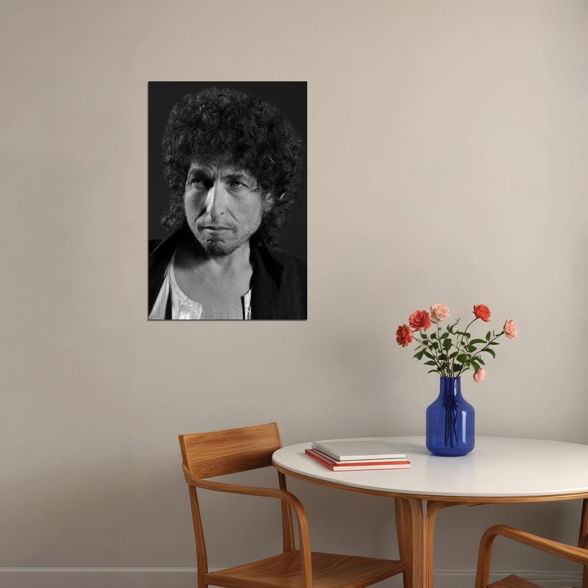 Bob Dylan Classic Portrait Poster Folk Music Legend Iconic 1970s Print