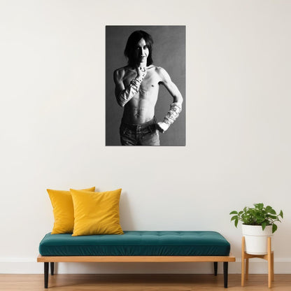 Iggy Pop Vintage Photo Poster Punk Rock Legend Wall Art Print