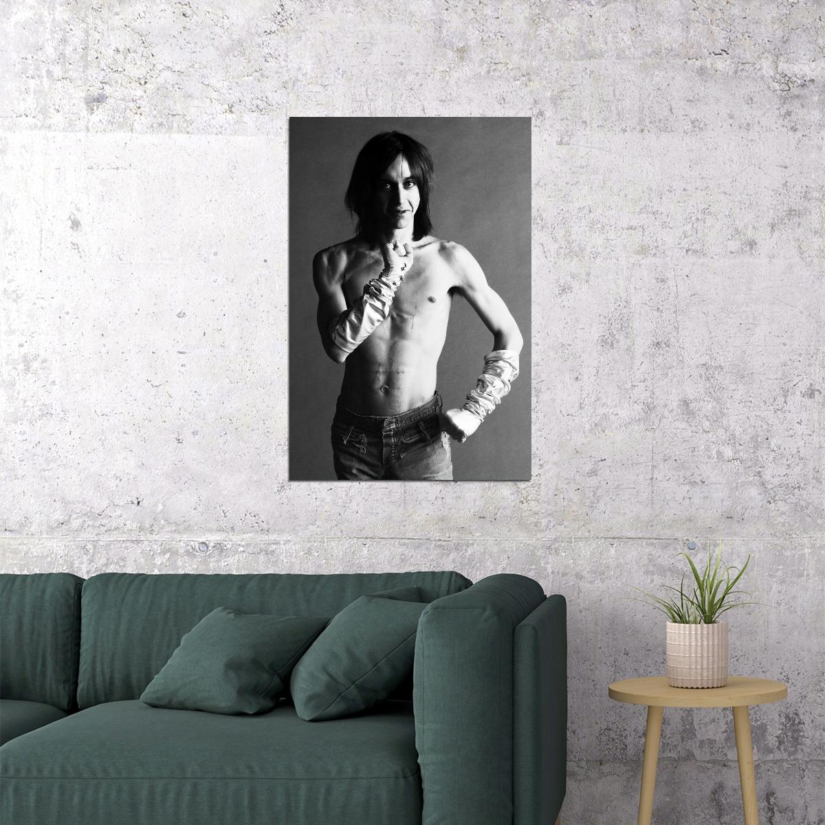 Iggy Pop Vintage Photo Poster Punk Rock Legend Wall Art Print