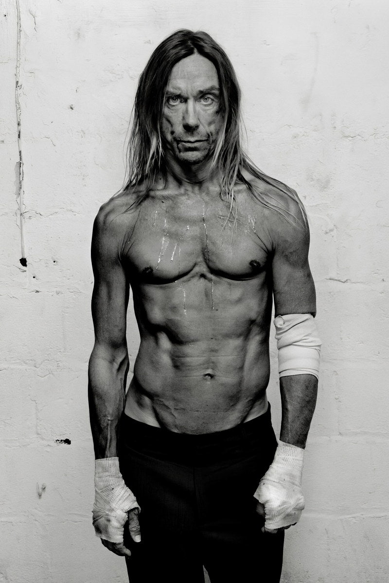 Iggy Pop Black And White Portrait Poster Iconic Music Legend Wall Art Print