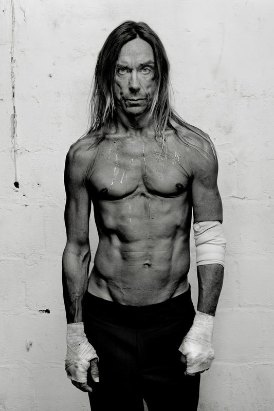 Iggy Pop Black And White Portrait Poster Iconic Music Legend Wall Art Print