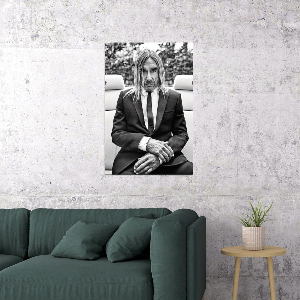 Iggy Pop Modern Photo Poster Punk Rock Icon Legendary Music Artist Print