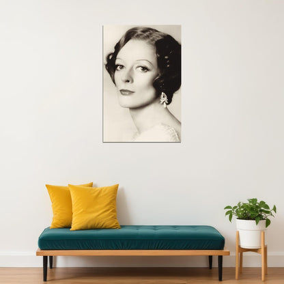 Maggie Smith Black And White Classic Portrait Poster 1960s Vintage Hollywood Icon Wall Art Print