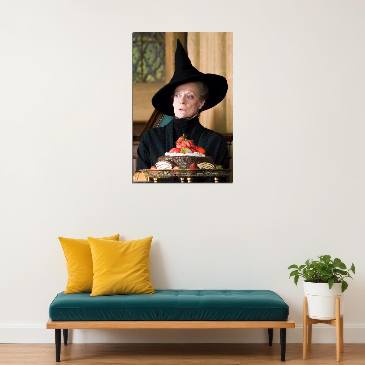 Maggie Smith Iconic Professor McGonagall Movie Poster Famous Actress Wall Art Print