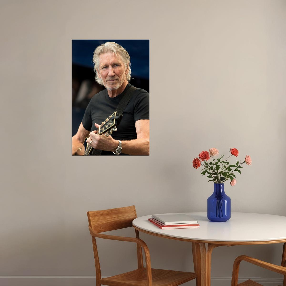 Roger Waters Modern Photo Portrait Poster Legendary Bassist Music Icon Recent Wall Art Print Old Hollywood Aesthetic Wall Decor