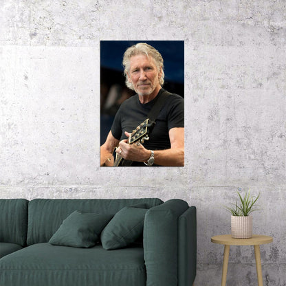 Roger Waters Modern Photo Portrait Poster Legendary Bassist Music Icon Recent Wall Art Print Old Hollywood Aesthetic Wall Decor