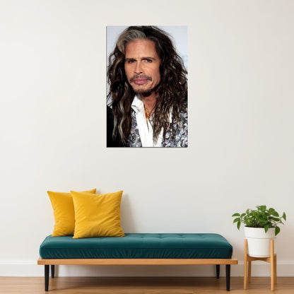 Steven Tyler Modern Portrait Poster Legendary Aerosmith Frontman Rock Music Icon Wall Art Print Old Hollywood Aesthetic Wall Decor