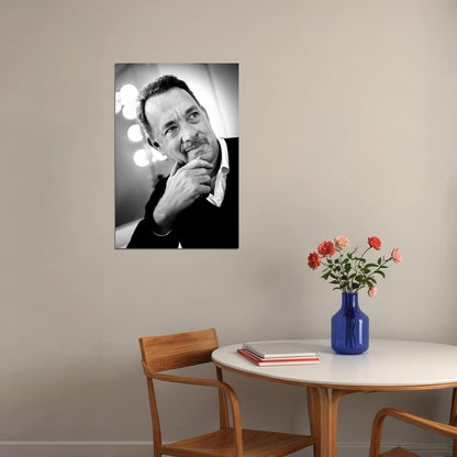 Tom Hanks Black And White Modern Portrait Poster Hollywood Icon Recent Photo Legendary Actor Wall Art Print Old Hollywood Aesthetic Wall Decor