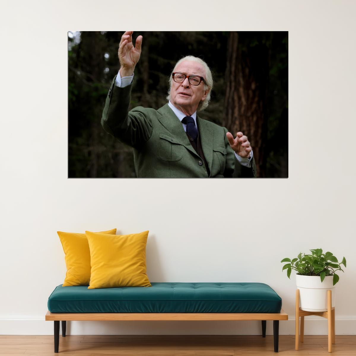 Michael Caine Modern Portrait Poster Legendary Actor Recent Photo Classic Film Star Wall Art Print Old Hollywood Aesthetic Wall Decor