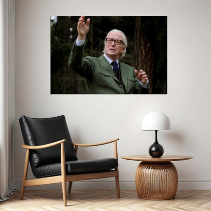 Michael Caine Modern Portrait Poster Legendary Actor Recent Photo Classic Film Star Wall Art Print Old Hollywood Aesthetic Wall Decor