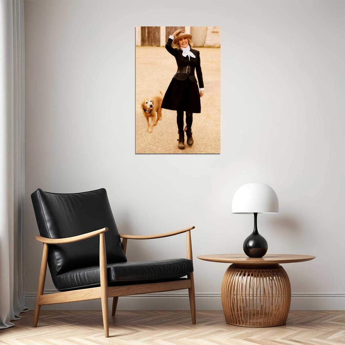 Diane Keaton Modern Portrait Poster Hollywood Legend Fashion Icon Glamorous Style Wall Art Print Old Hollywood Aesthetic Wall Decor