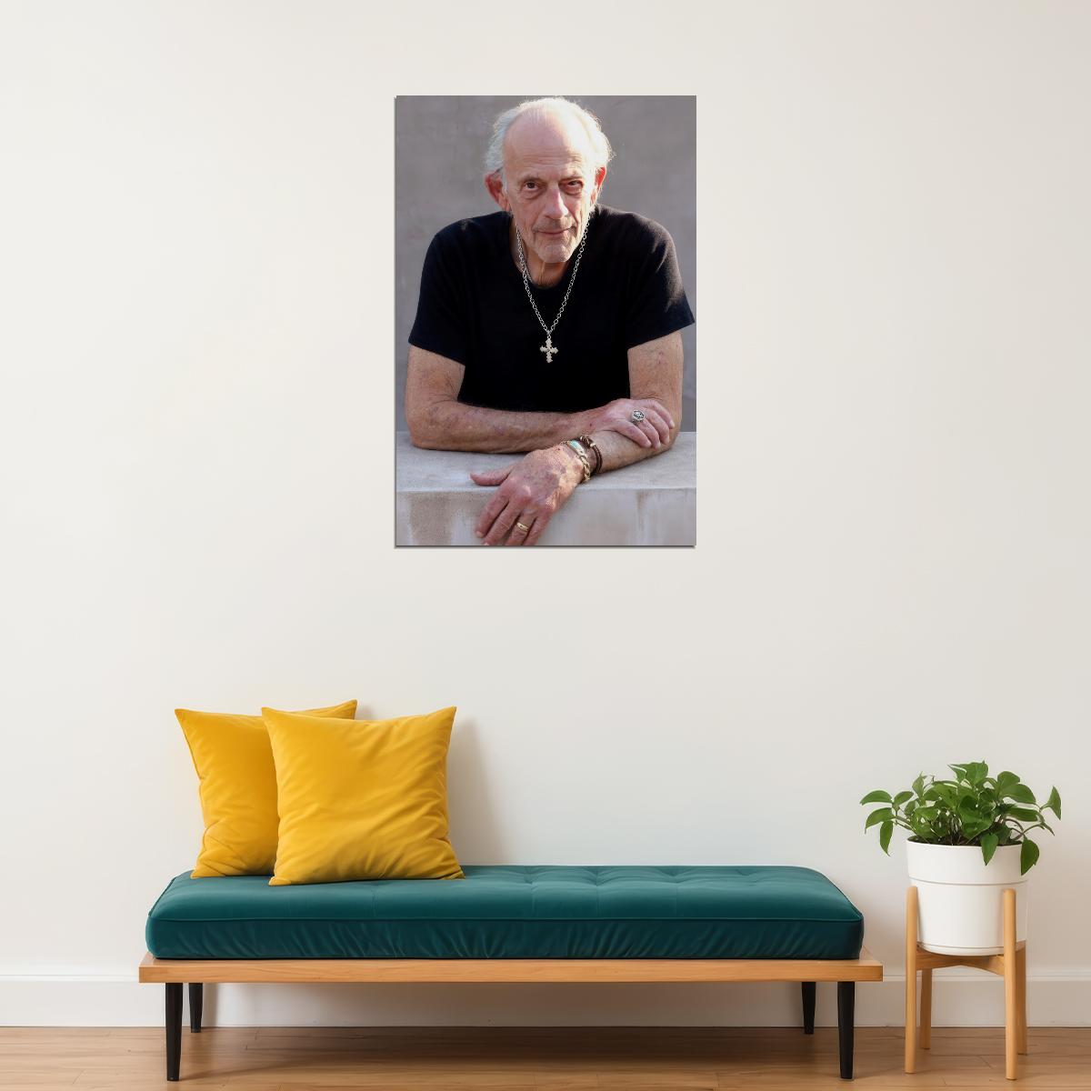 Christopher Lloyd Modern Portrait Poster Legendary Actor Recent Photo Classic Hollywood Icon Wall Art Print Old Hollywood Aesthetic Wall Decor