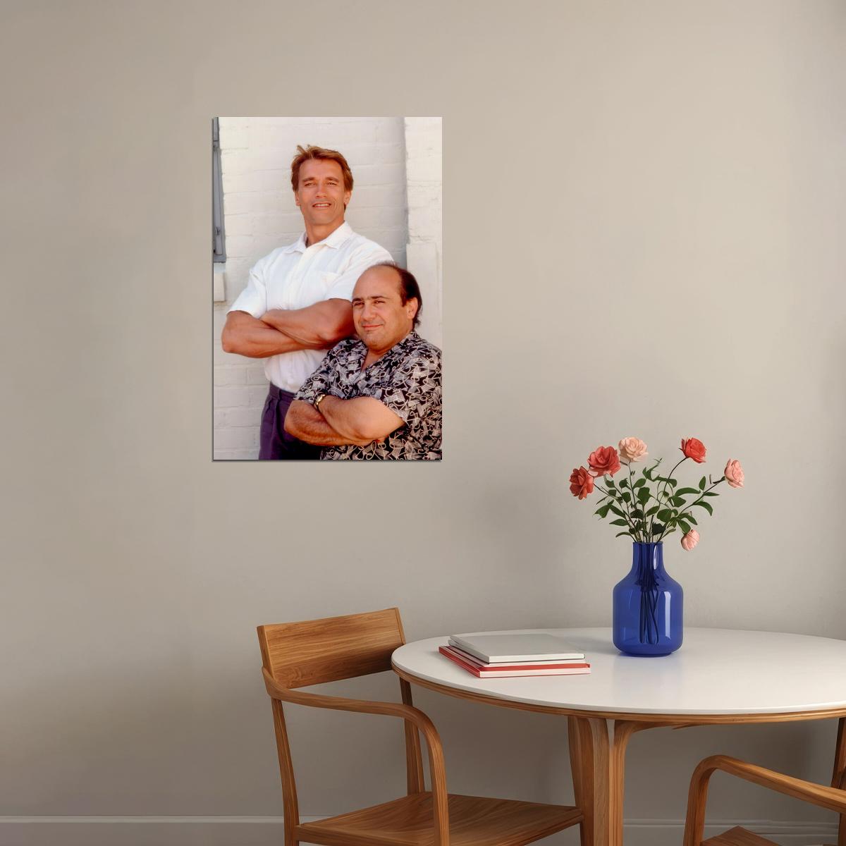 Danny DeVito Twins Movie Poster 1988 Iconic Comedy Duo With Arnold Schwarzenegger Classic Hollywood Wall Art Print Old Hollywood Aesthetic Wall Decor