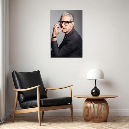 Jeff Goldblum Modern Portrait Poster Stylish Hollywood Actor Recent Glamorous Look Fashion Icon Wall Art Print Old Hollywood Aesthetic Wall Decor