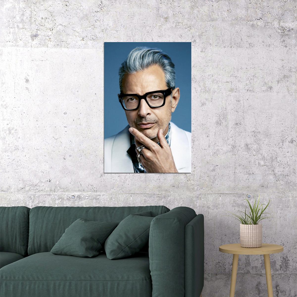 Jeff Goldblum Glamorous Portrait Poster Iconic Actor Elegant Style Classic Hollywood Fashion Look Wall Art Print Old Hollywood Aesthetic Wall Decor