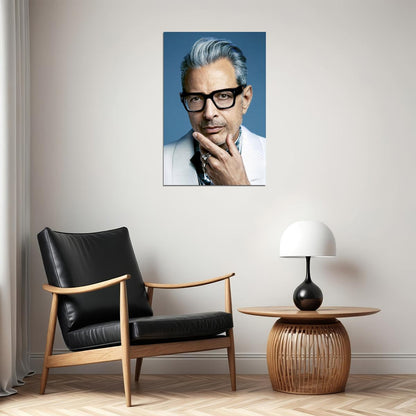 Jeff Goldblum Glamorous Portrait Poster Iconic Actor Elegant Style Classic Hollywood Fashion Look Wall Art Print Old Hollywood Aesthetic Wall Decor