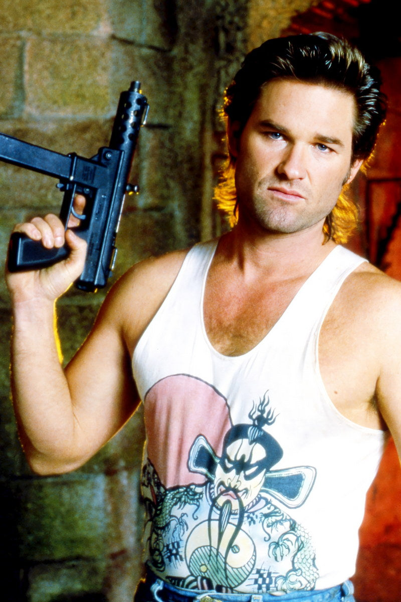 Kurt Russell Big Trouble in Little China Poster 1986 Classic Action Comedy Movie Iconic Hollywood Star Wall Art Print Old Hollywood Aesthetic Wall Decor