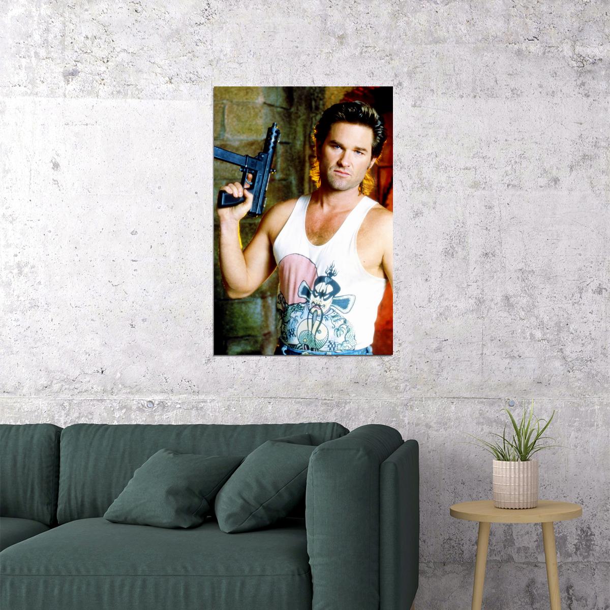 Kurt Russell Big Trouble in Little China Poster 1986 Classic Action Comedy Movie Iconic Hollywood Star Wall Art Print Old Hollywood Aesthetic Wall Decor