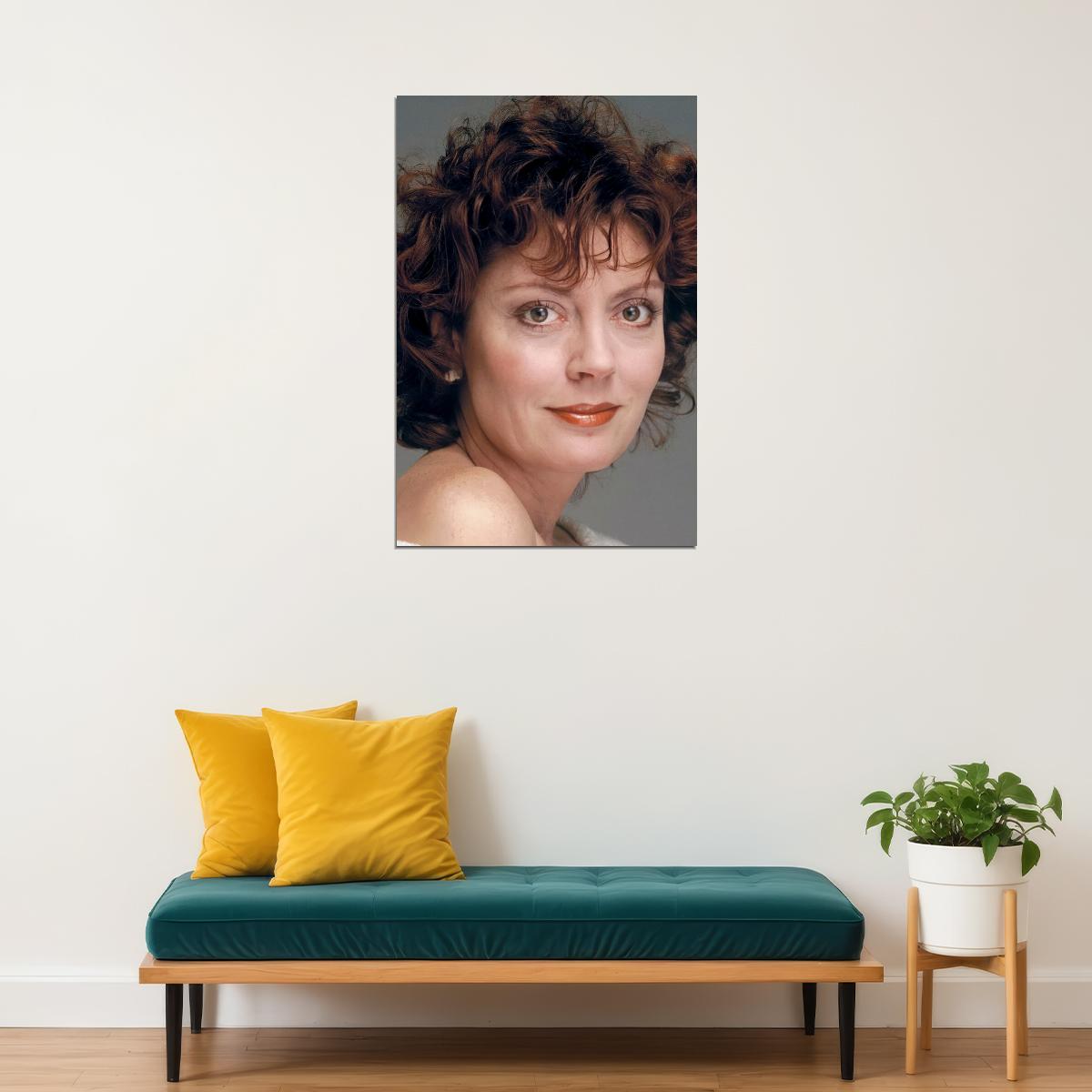 Susan Sarandon Glamorous Portrait Poster Legendary Actress 1980s Classic Hollywood Film Star Wall Art Print Old Hollywood Aesthetic Wall Decor - xonomax
