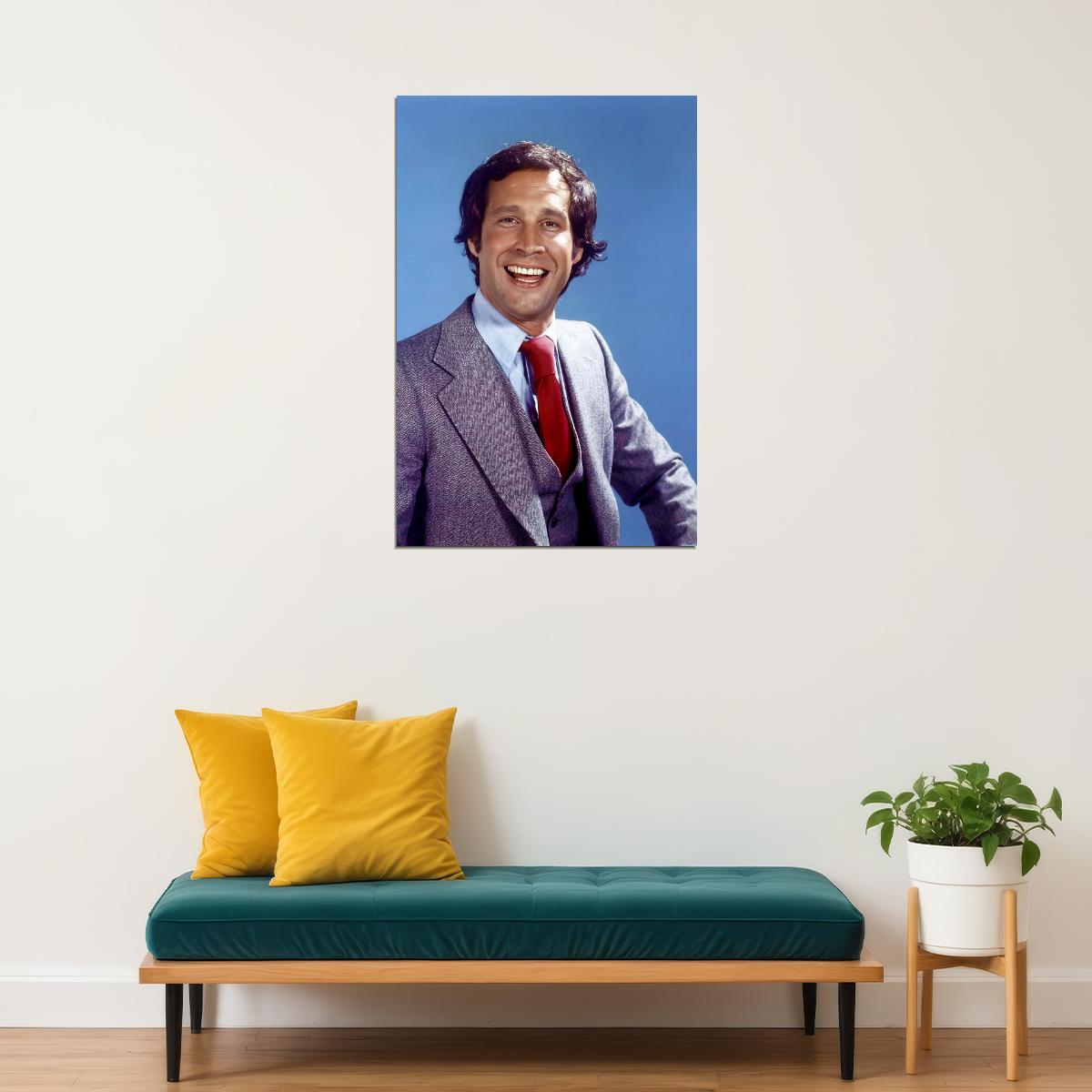 Chevy Chase Classic Portrait Poster 1980s Hollywood Comedy Legend Early Career Wall Art Print Old Hollywood Aesthetic Wall Decor