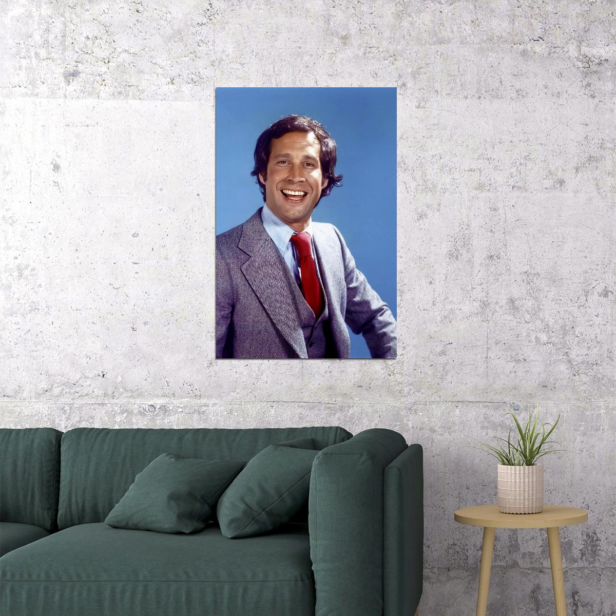 Chevy Chase Classic Portrait Poster 1980s Hollywood Comedy Legend Early Career Wall Art Print Old Hollywood Aesthetic Wall Decor