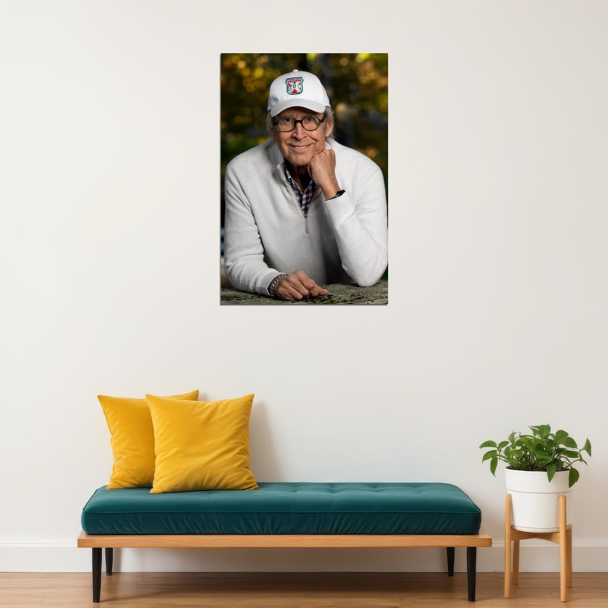 Chevy Chase Modern Portrait Poster Legendary Actor Recent Photo Classic Hollywood Comedy Icon Wall Art Print Old Hollywood Aesthetic Wall Decor