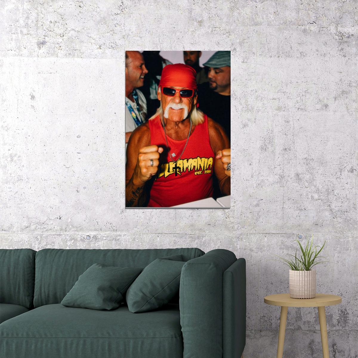 Hulk Hogan Hulkamania Poster Classic Wrestling Champion Iconic 1980s Star Hollywood Legend Wall Art Print Old Hollywood Aesthetic Wall Decor