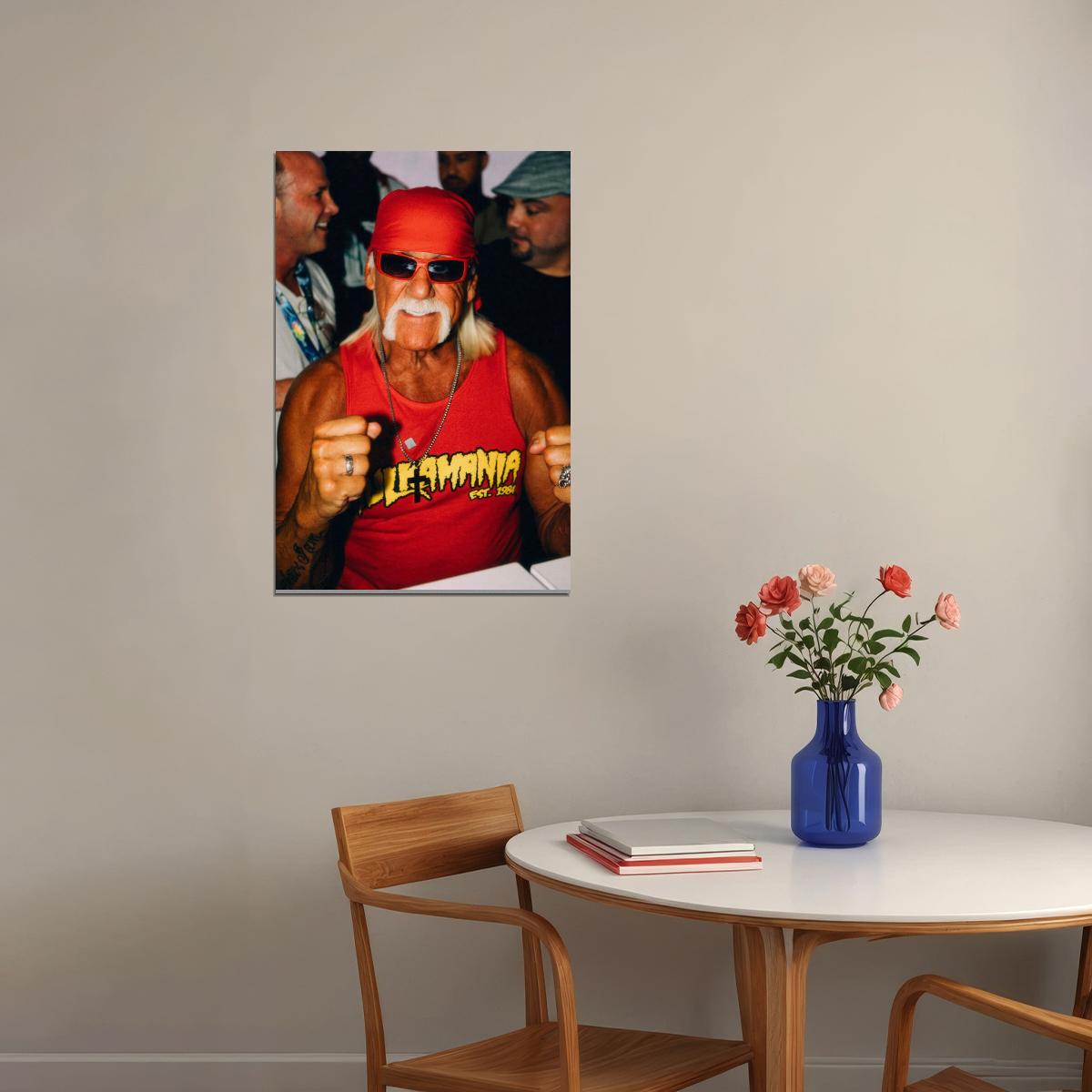 Hulk Hogan Hulkamania Poster Classic Wrestling Champion Iconic 1980s Star Hollywood Legend Wall Art Print Old Hollywood Aesthetic Wall Decor