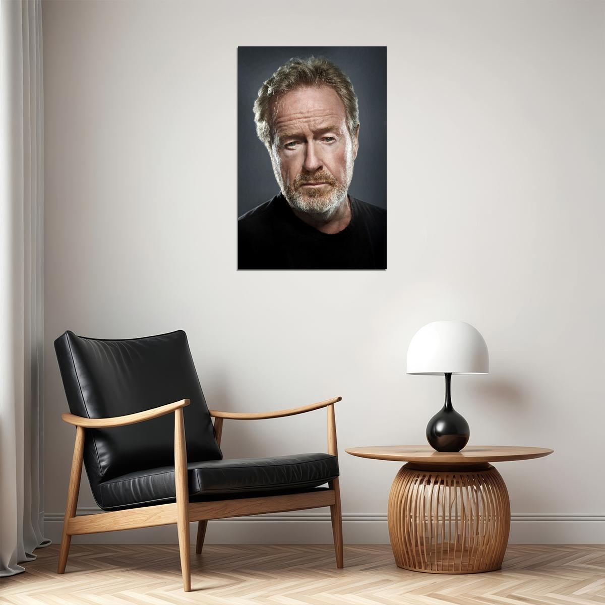 Ridley Scott Modern Portrait Poster Iconic Film Director Recent Photo Hollywood Legend Wall Art Print Old Hollywood Aesthetic Wall Decor