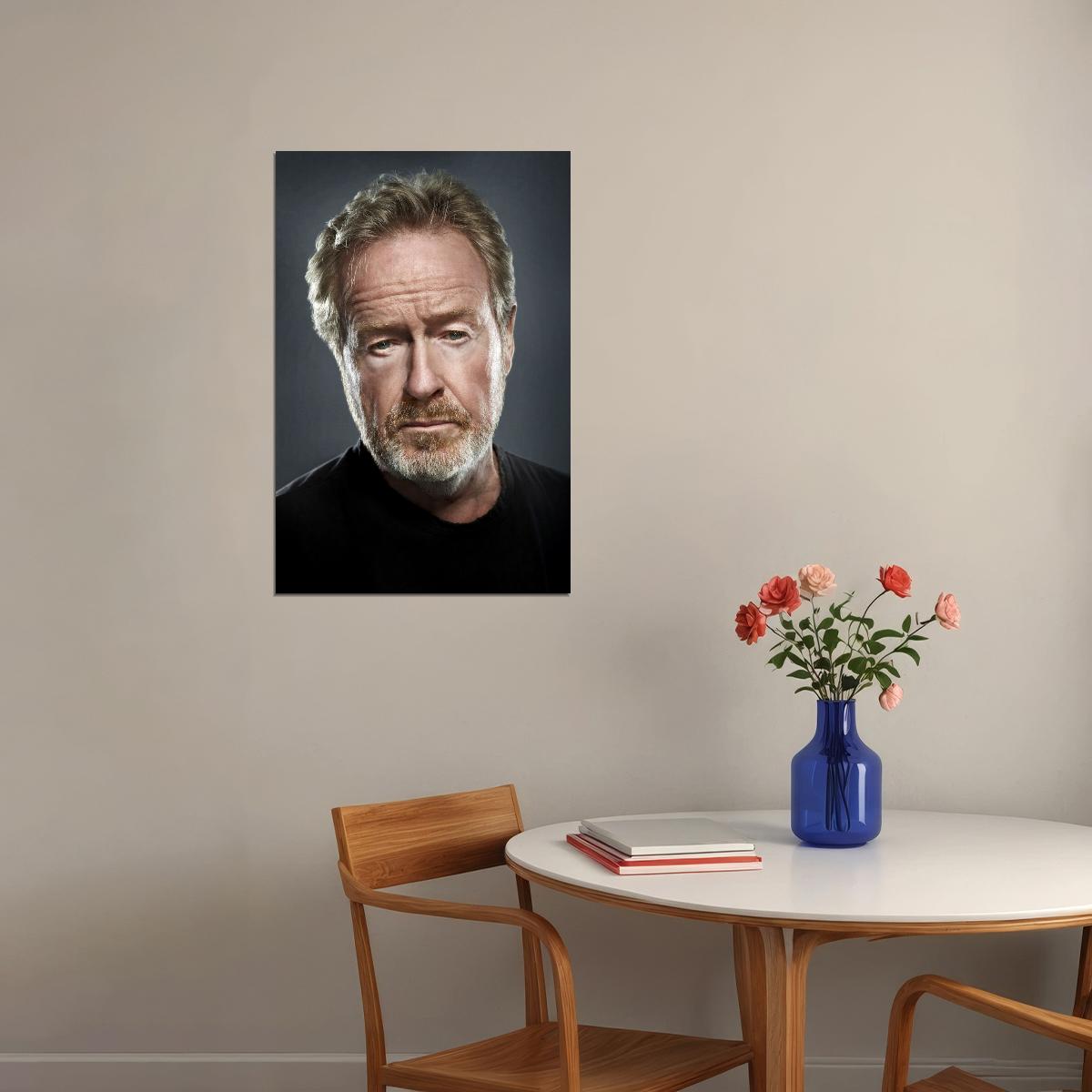 Ridley Scott Modern Portrait Poster Iconic Film Director Recent Photo Hollywood Legend Wall Art Print Old Hollywood Aesthetic Wall Decor