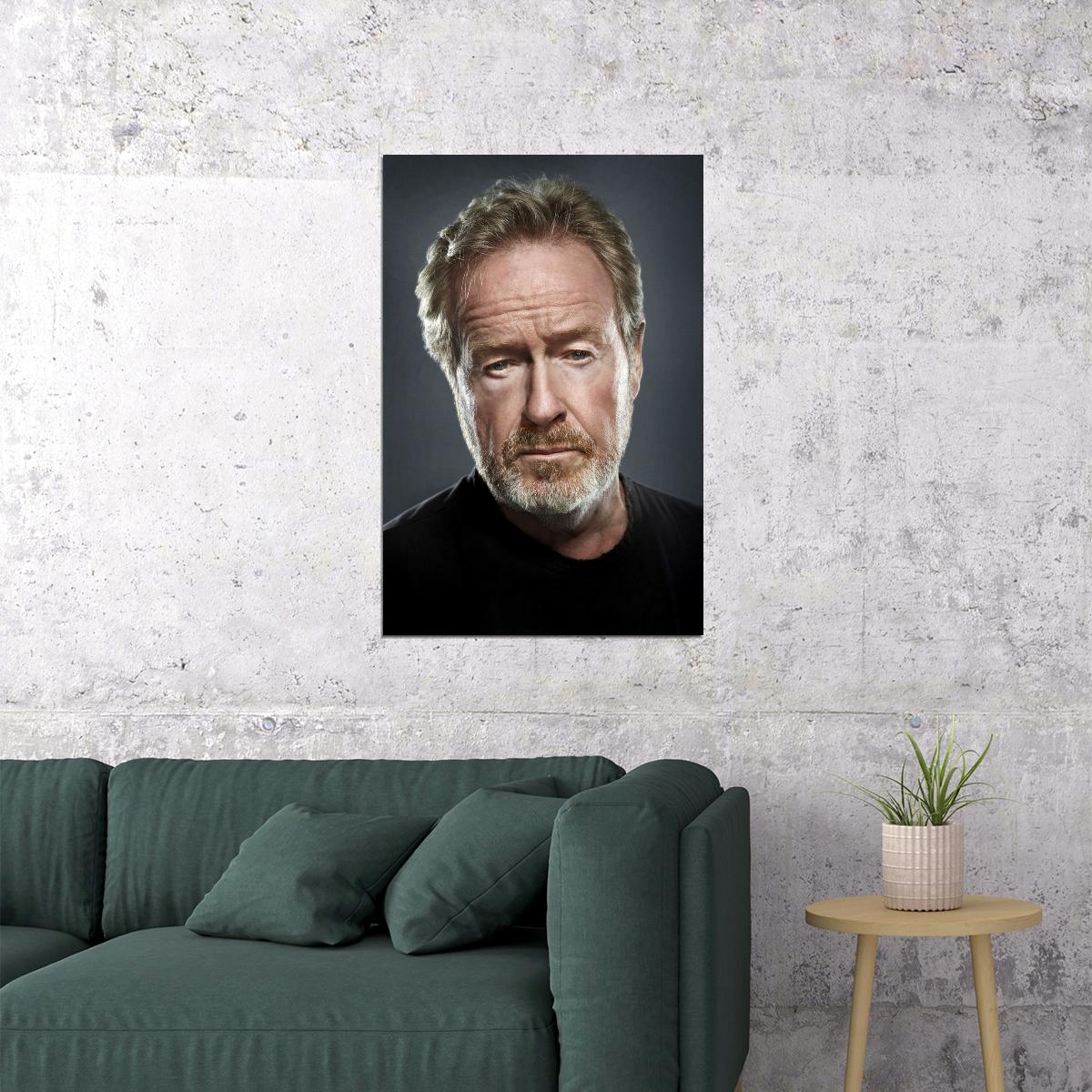 Ridley Scott Modern Portrait Poster Iconic Film Director Recent Photo Hollywood Legend Wall Art Print Old Hollywood Aesthetic Wall Decor