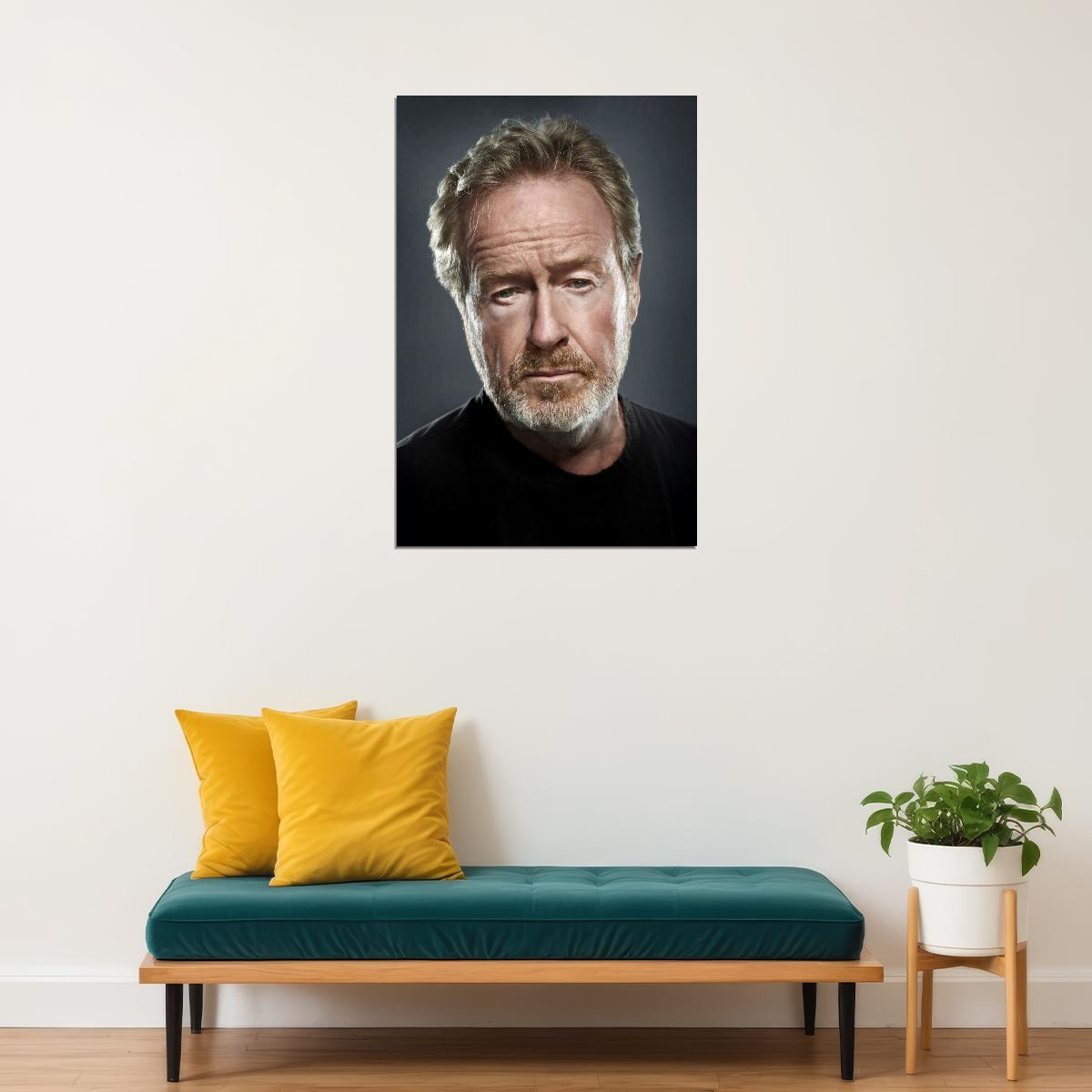 Ridley Scott Modern Portrait Poster Iconic Film Director Recent Photo Hollywood Legend Wall Art Print Old Hollywood Aesthetic Wall Decor