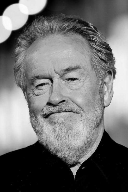 Ridley Scott Black And White Portrait Poster Legendary Filmmaker Iconic Hollywood Director Wall Art Print Old Hollywood Aesthetic Wall Decor