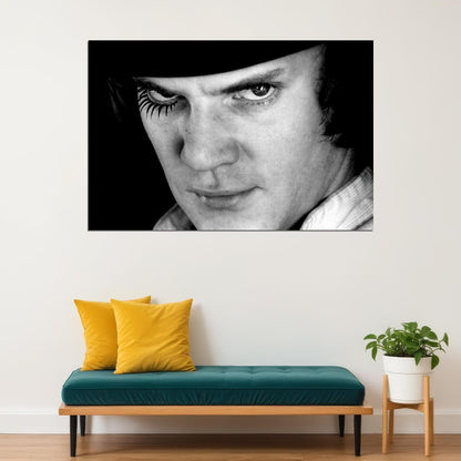 Malcolm McDowell A Clockwork Orange Movie Poster 1971 Iconic Sci-Fi Dystopian Film Classic Hollywood Star Wall Art Print Old Hollywood Aesthetic Wall Decor