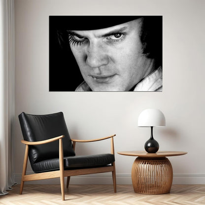 Malcolm McDowell A Clockwork Orange Movie Poster 1971 Iconic Sci-Fi Dystopian Film Classic Hollywood Star Wall Art Print Old Hollywood Aesthetic Wall Decor