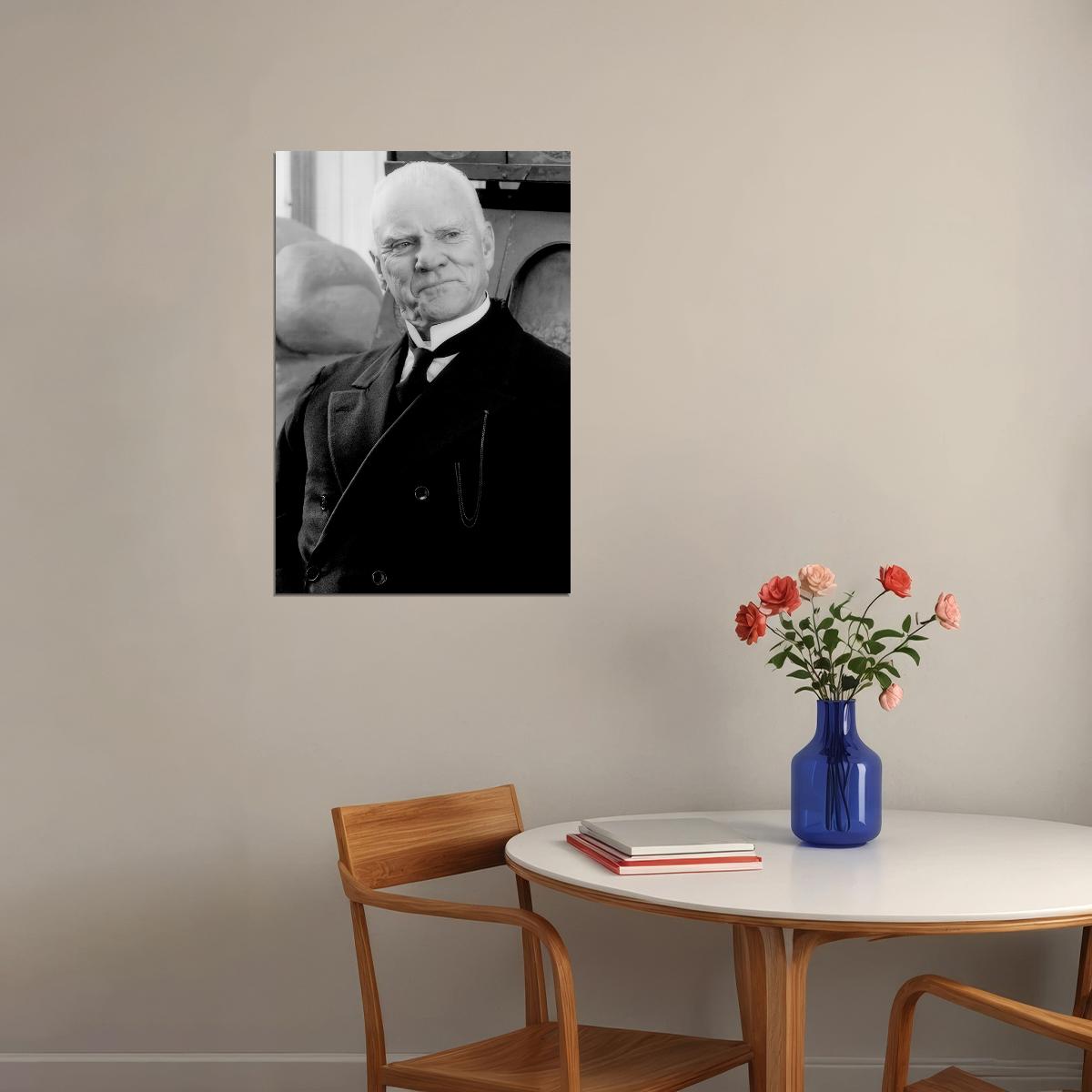 Malcolm McDowell Black And White Portrait Poster Iconic Actor Hollywood Star Classic Film Legend Wall Art Print Old Hollywood Aesthetic Wall Decor