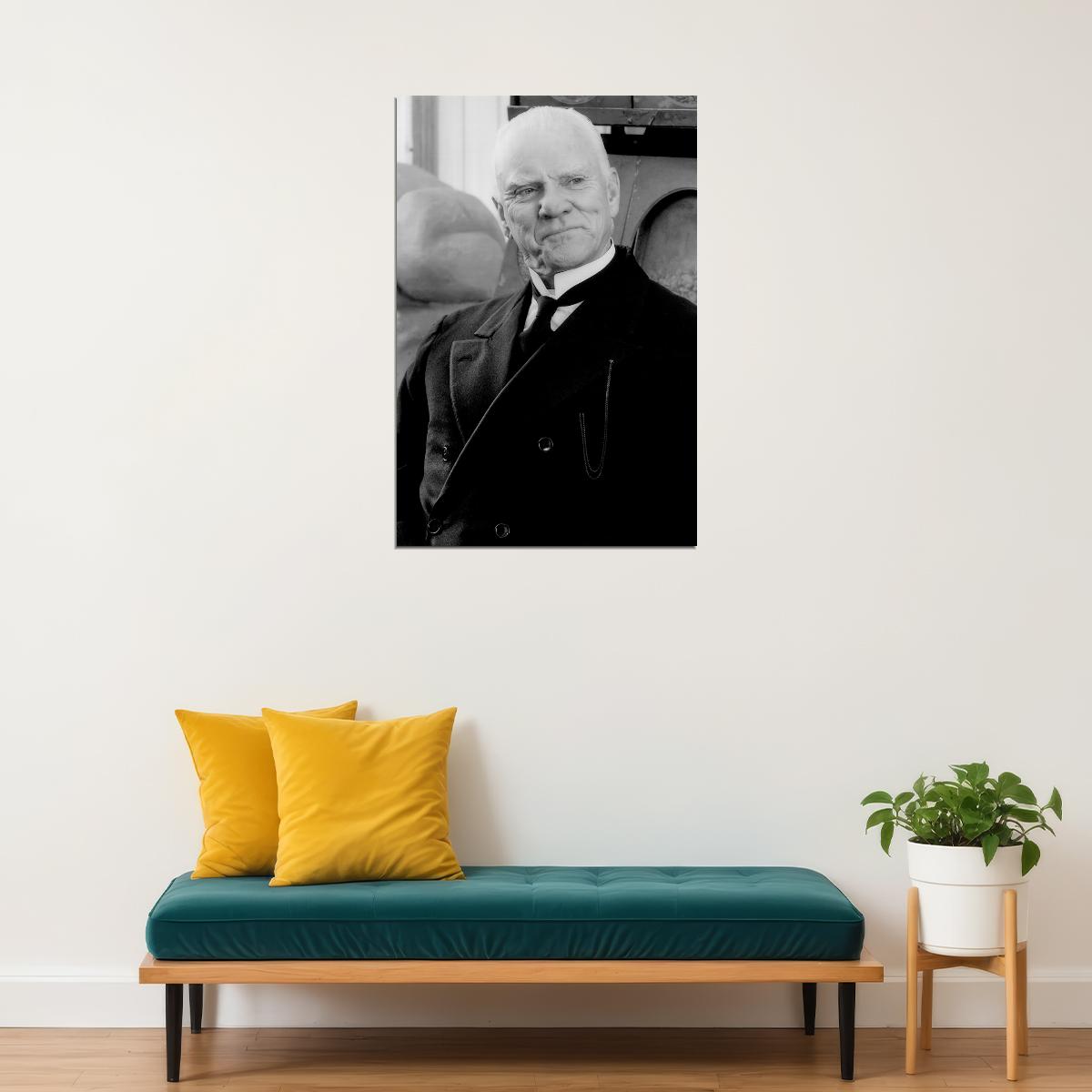 Malcolm McDowell Black And White Portrait Poster Iconic Actor Hollywood Star Classic Film Legend Wall Art Print Old Hollywood Aesthetic Wall Decor