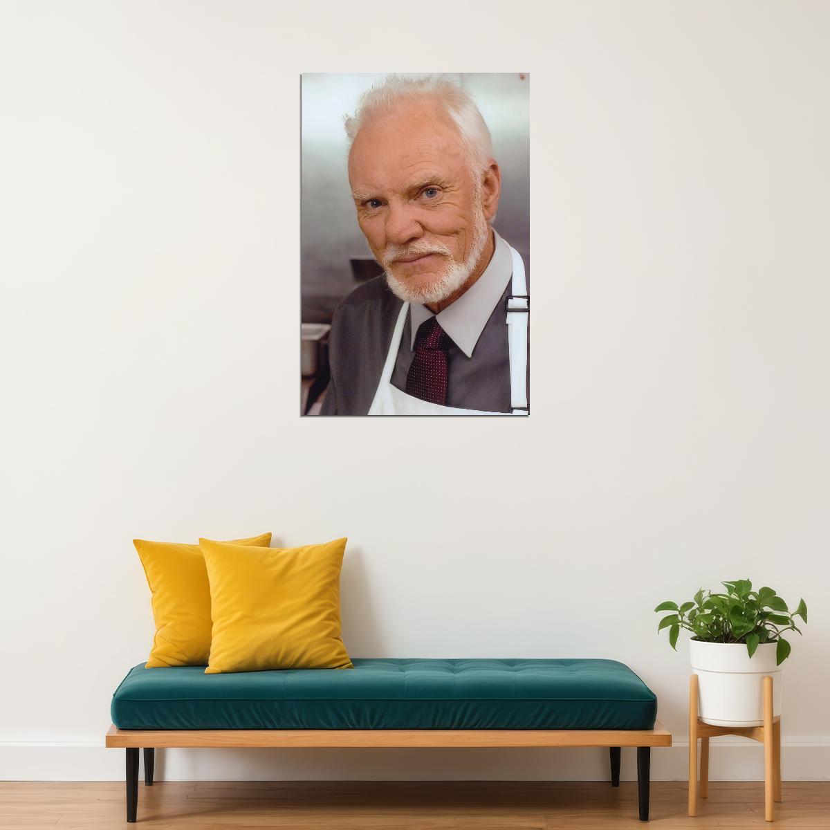 Malcolm McDowell Modern Portrait Poster Legendary Actor Recent Photo Hollywood Icon Classic Film Star Wall Art Print Old Hollywood Aesthetic Wall Decor