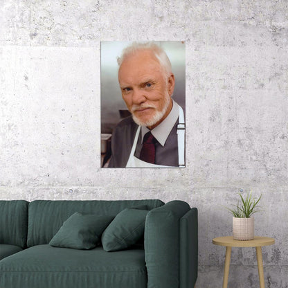 Malcolm McDowell Modern Portrait Poster Legendary Actor Recent Photo Hollywood Icon Classic Film Star Wall Art Print Old Hollywood Aesthetic Wall Decor