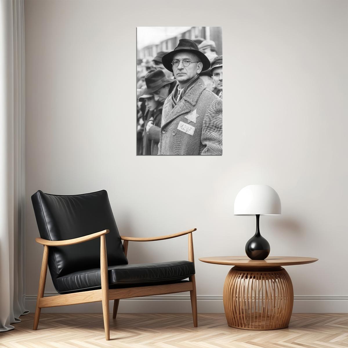 Ben Kingsley Schindler's List Movie Poster 1993 Iconic Holocaust Drama Character Black And White Wall Art Print Old Hollywood Aesthetic Wall Decor