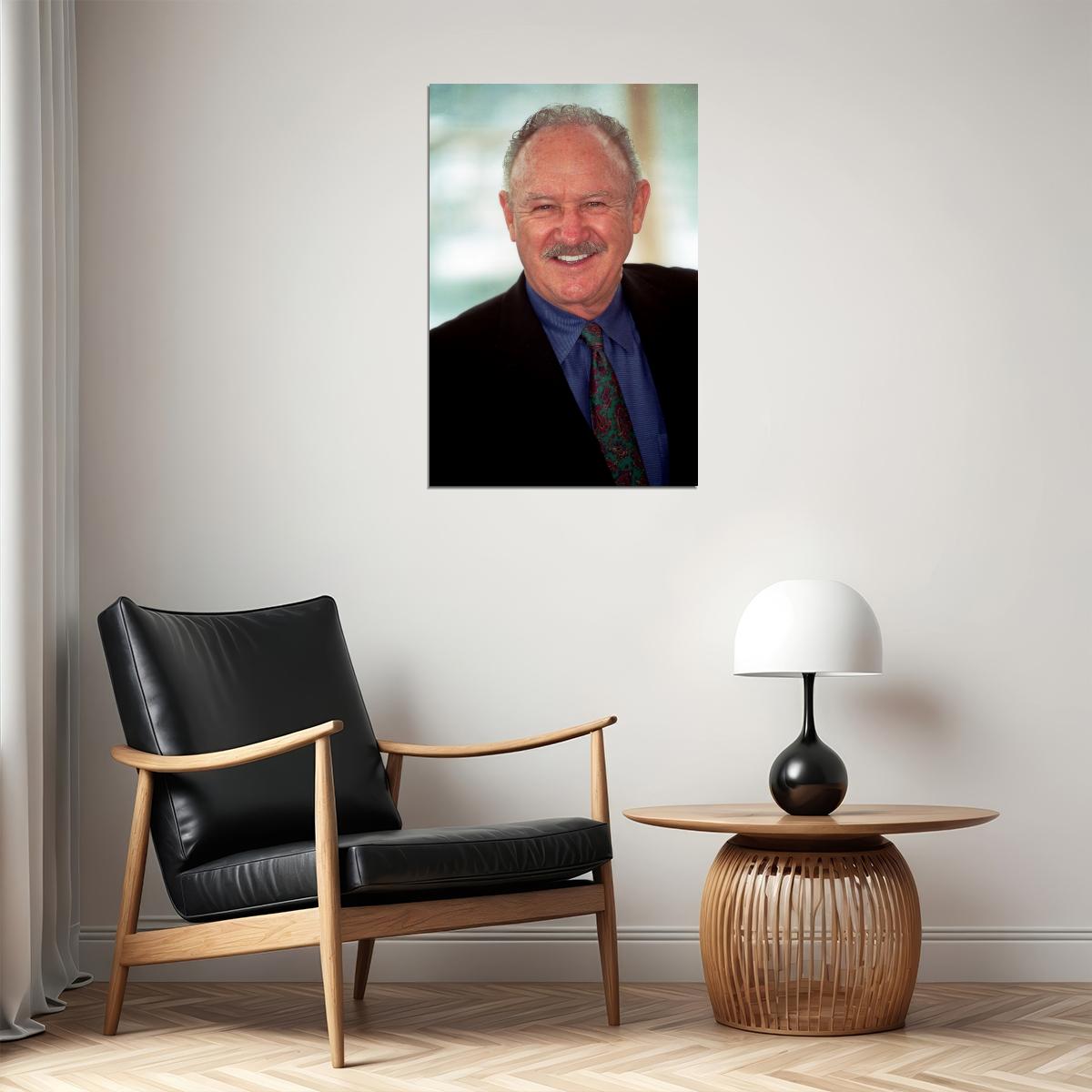 Gene Hackman Modern Portrait Poster Legendary Actor Recent Photo Classic Hollywood Film Icon Wall Art Print Old Hollywood Aesthetic Wall Decor - xonomax