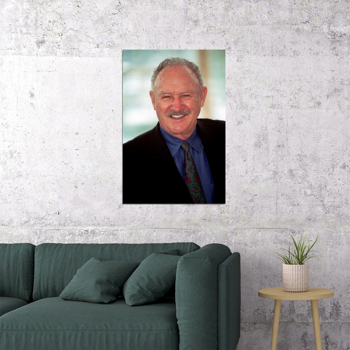 Gene Hackman Modern Portrait Poster Legendary Actor Recent Photo Classic Hollywood Film Icon Wall Art Print Old Hollywood Aesthetic Wall Decor - xonomax