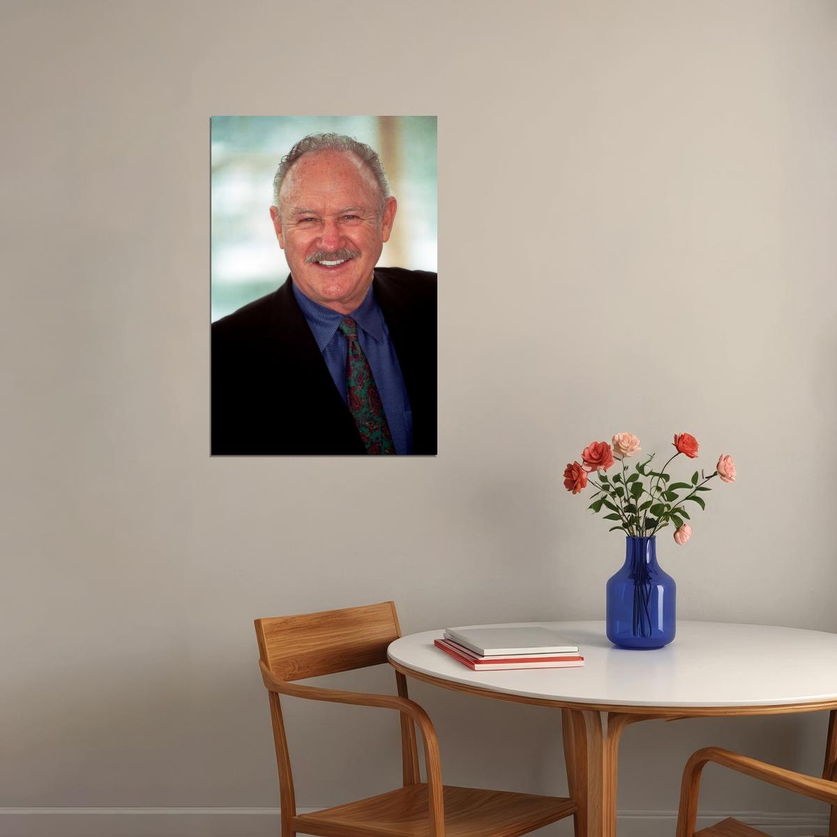 Gene Hackman Modern Portrait Poster Legendary Actor Recent Photo Classic Hollywood Film Icon Wall Art Print Old Hollywood Aesthetic Wall Decor - xonomax