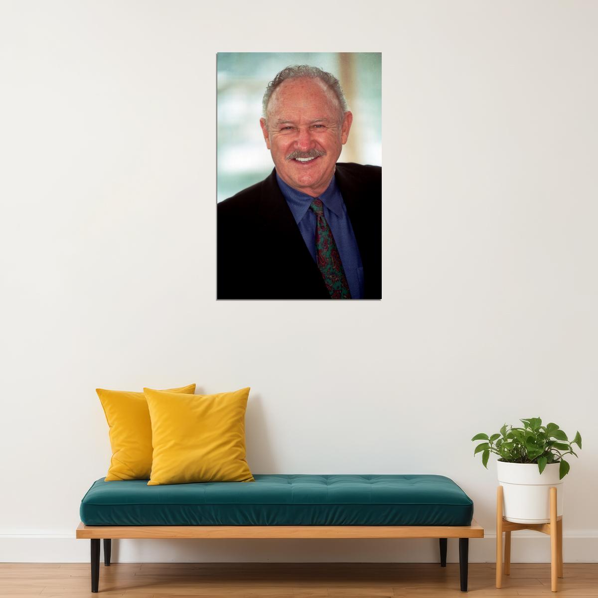 Gene Hackman Modern Portrait Poster Legendary Actor Recent Photo Classic Hollywood Film Icon Wall Art Print Old Hollywood Aesthetic Wall Decor - xonomax