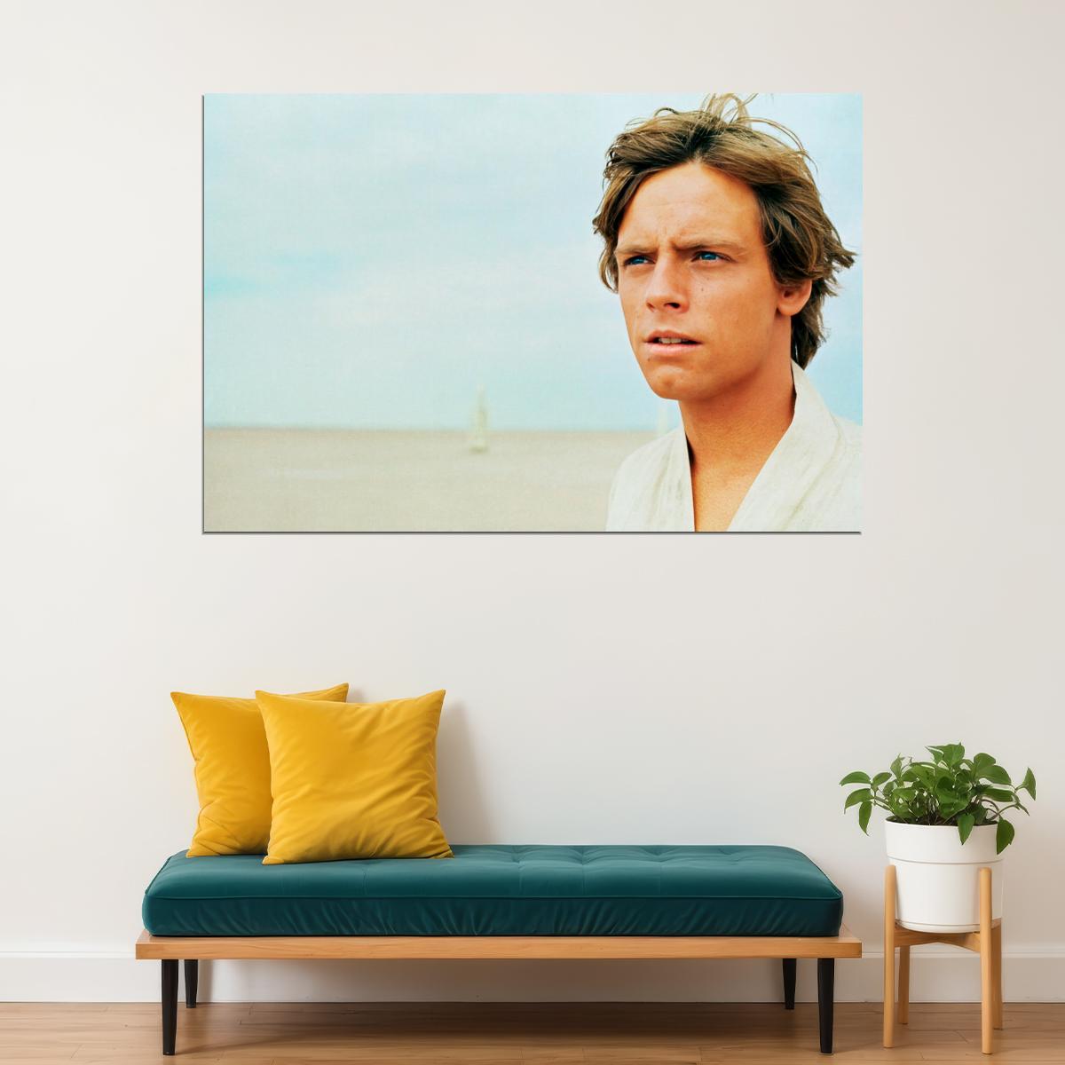 Mark Hamill Luke Desert Scene Poster Iconic Retro 1970s Adventure Film Legendary Character Wall Art Print Old Hollywood Aesthetic Wall Decor