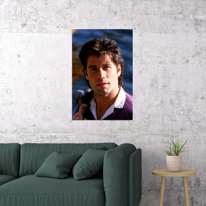 John Travolta 1980s Portrait Poster Classic Hollywood Actor Iconic Look Early Career Wall Art Print Old Hollywood Aesthetic Wall Decor - xonomax