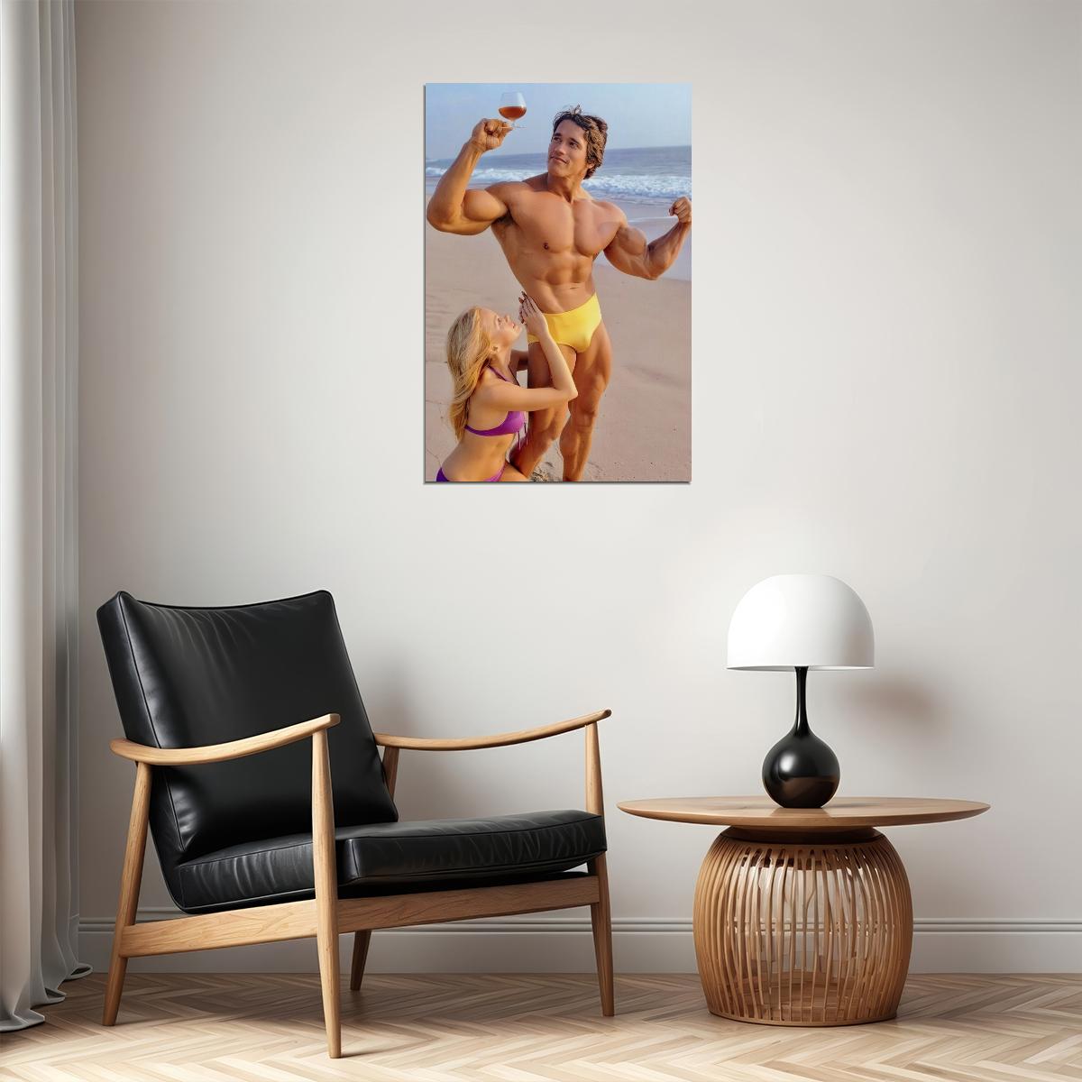 Arnold Schwarzenegger Young Bodybuilding Portrait Poster 1970s Classic Fitness Icon Mr. Universe Wall Art Print Old Hollywood Aesthetic Wall Decor